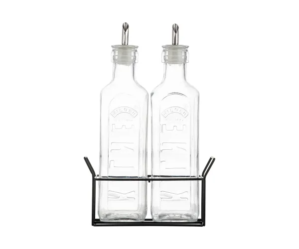 OIL BOTTLE & METAL RACK
