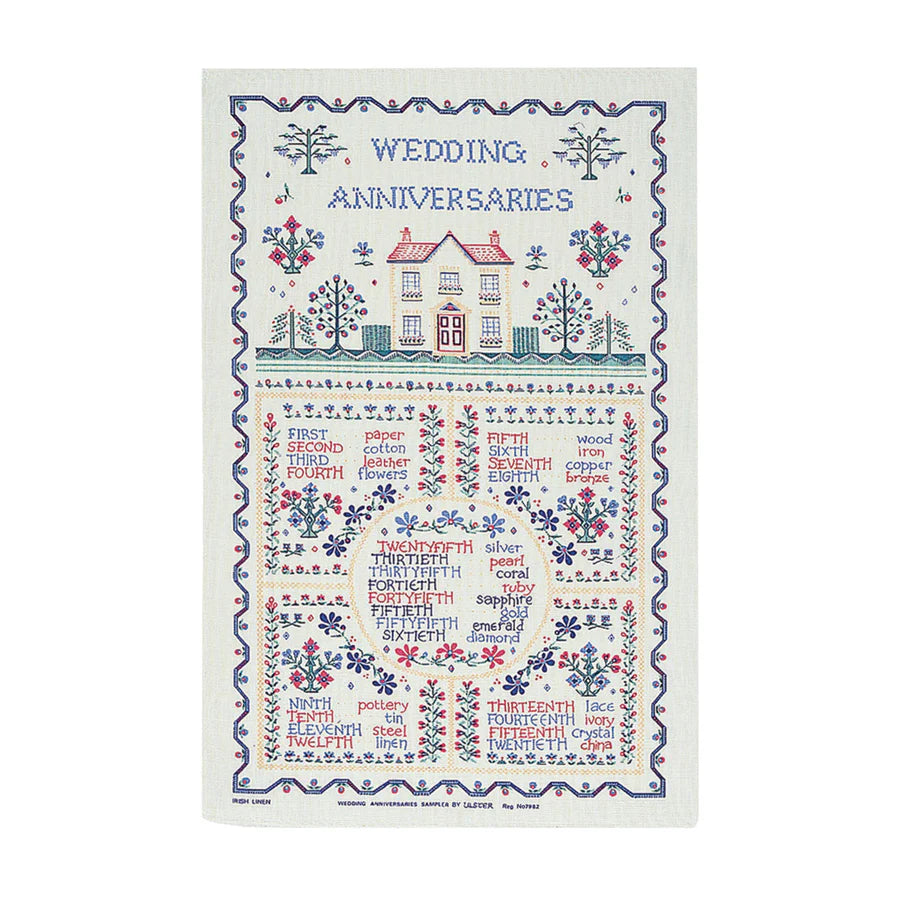WEDDING ANNIVERSARY COTTON TEATOWEL