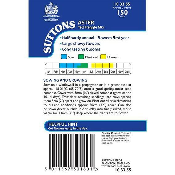SUTTONS ASTER 'TALL FRAGGLE MIX' - SEEDS