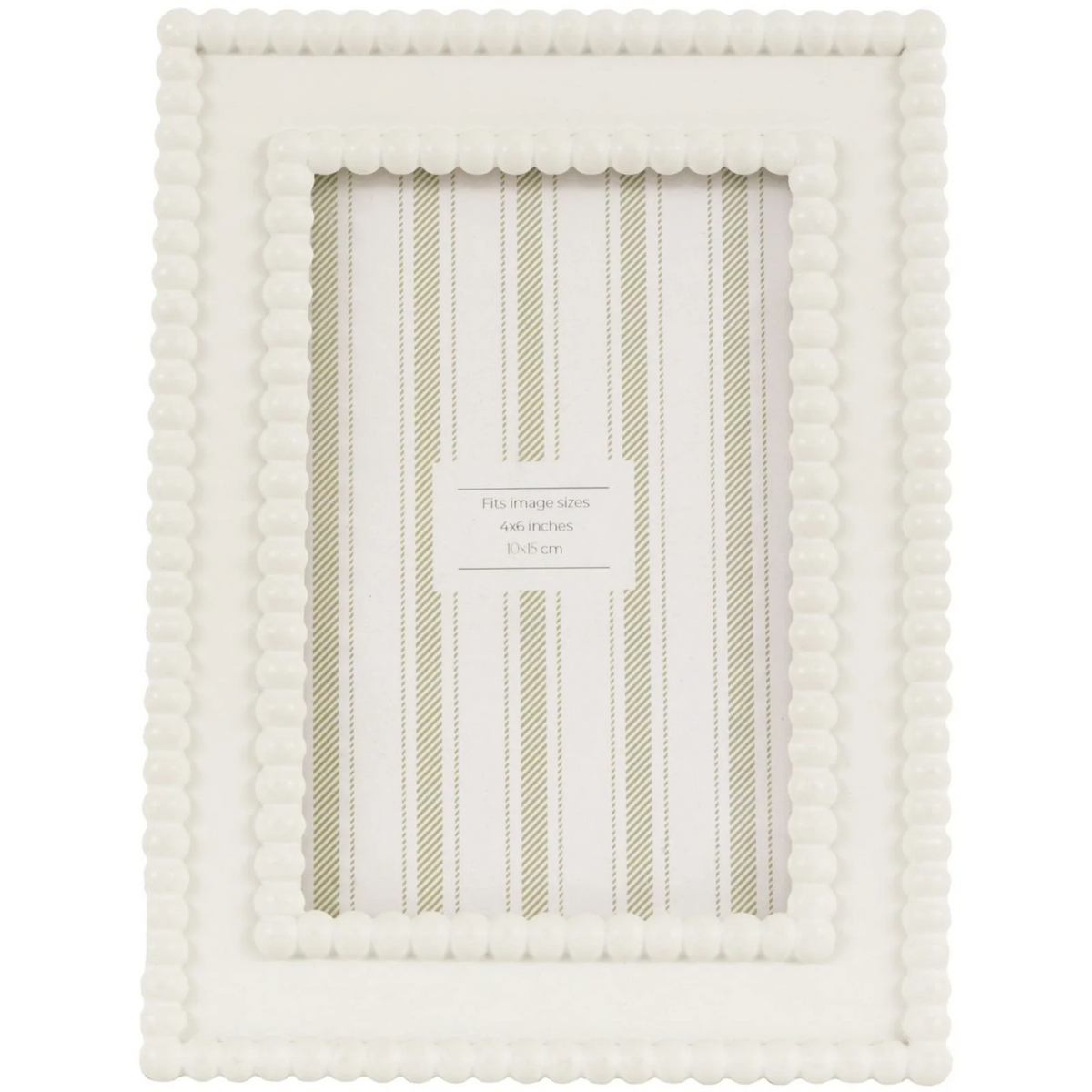 GALLERY COVE BEAD PHOTO FRAME 6x4 WHITE