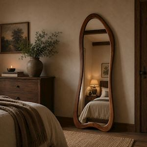 FULL LENGTH OAK WALNUT MIRROR