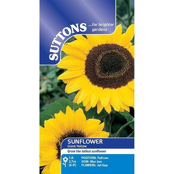 SUTTONS SUNFLOWER 'GIANT YELLOW' - SEEDS