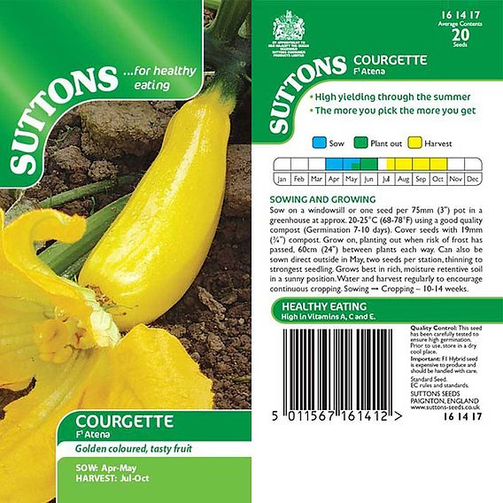 SUTTONS COURGETTE F1 'ATENA' - SEEDS