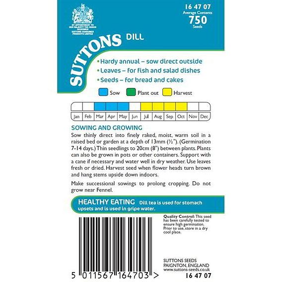 SUTTONS DILL - HERB SEEDS