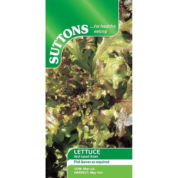 SUTTONS LETTUCE 'RED SALAD BOWL' - SEEDS