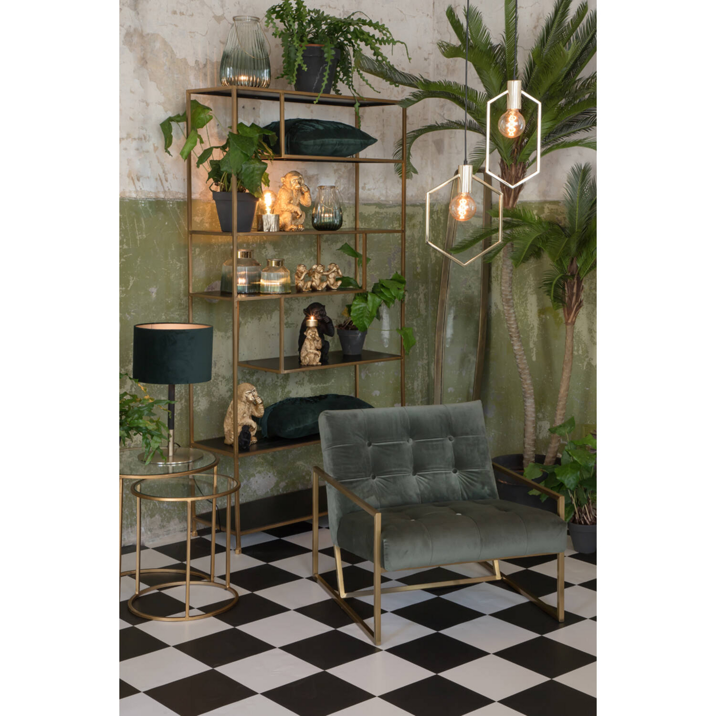 LIGHT & LIVING RODRIGO TABLE LAMP-BRONZE & MATT BLACK