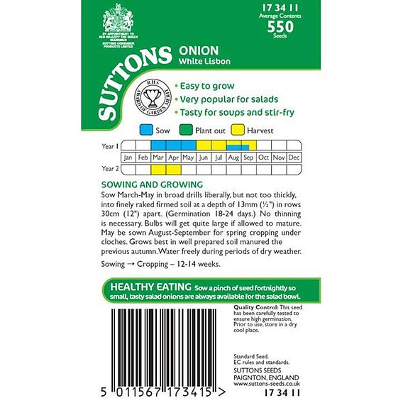 SUTTONS SPRING ONION 'WHITE LISBON' - SEEDS