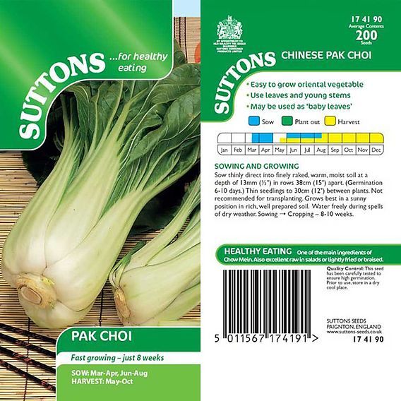 SUTTONS PAK CHOI F1 'HANAKAN' - SEEDS