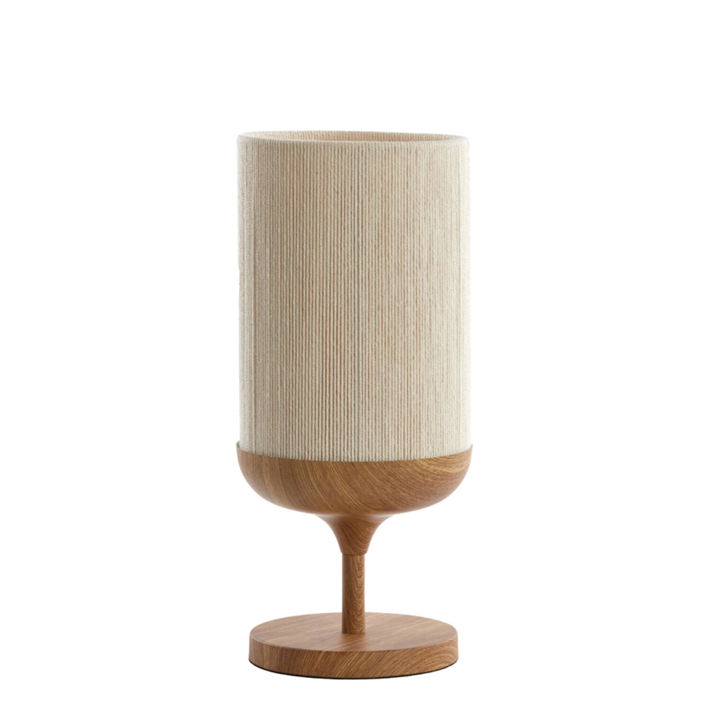 LIGHT & LIVING TABLE LAMP DANIA WOOD PRINT NATURAL + ROPE CREAM
