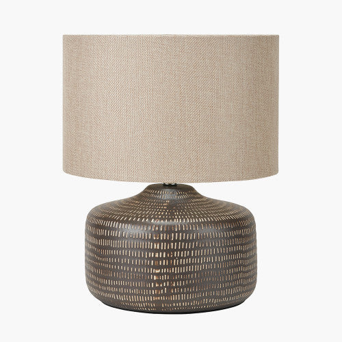 KAI EARTH COLOURED TEXTURED CERAMIC TABLE LAMP