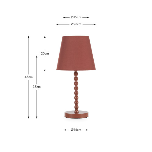 SOPHIA TERRACOTTA METAL BOBBLE TABLE LAMP