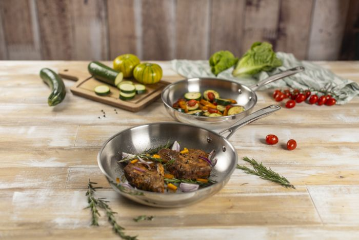 ALLROUND FRYING PAN SET UNCOATED 24 and 28cm