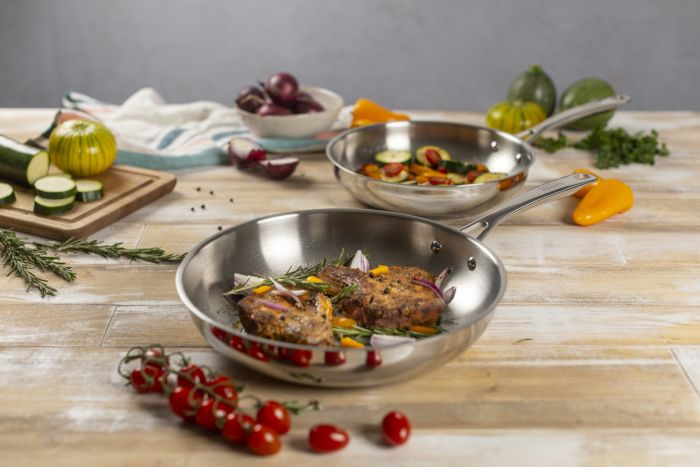 ALLROUND FRYING PAN SET UNCOATED 24 and 28cm