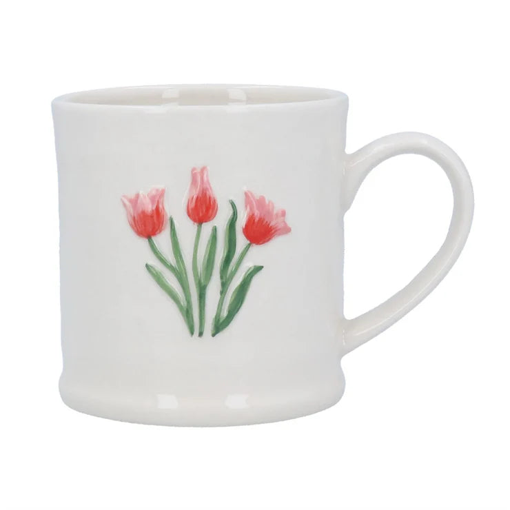 STONEWARE MUG 9CM-TULIPS