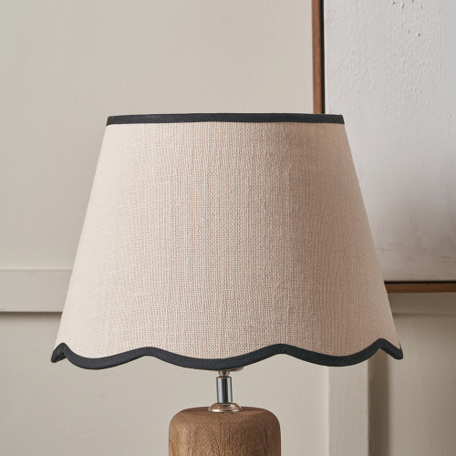 TABITHA CREAM JUTE SCALLOPED EDGE TAPERED SHADE