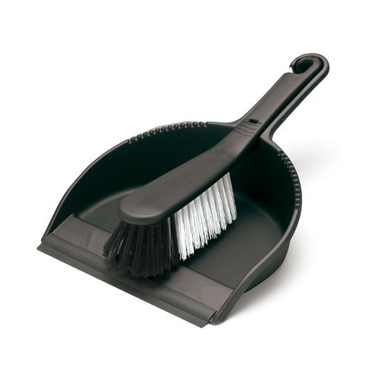 DUSTPAN & STIFF BRUSH METALLIC