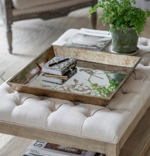 WALTHAM SQUARE MIRRORED BIRD TRAY