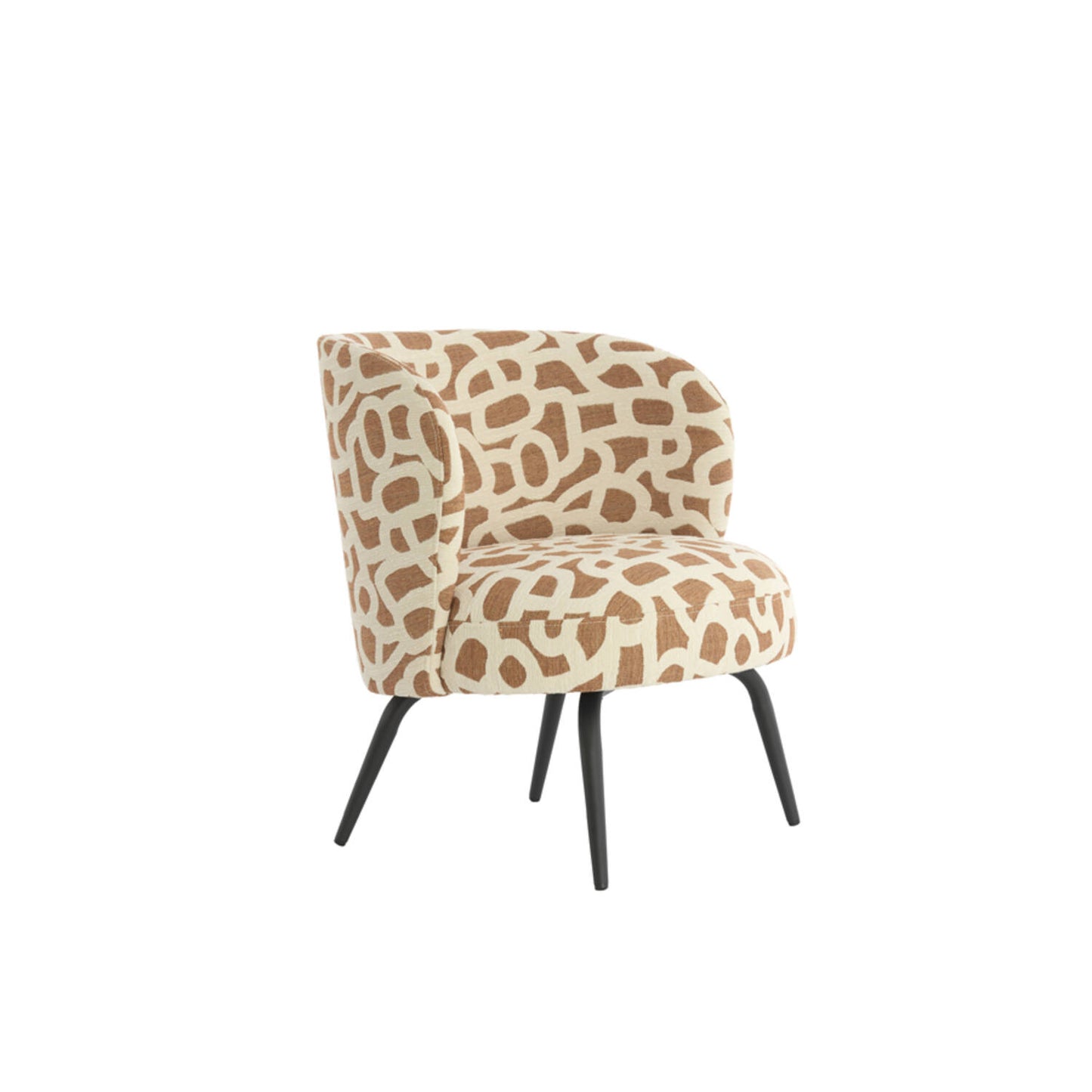 LIGHT & LIVING ACCESSORY CHAIR 68*67*72CM DIEYDA TERRA+CREAM+MATT BLACK