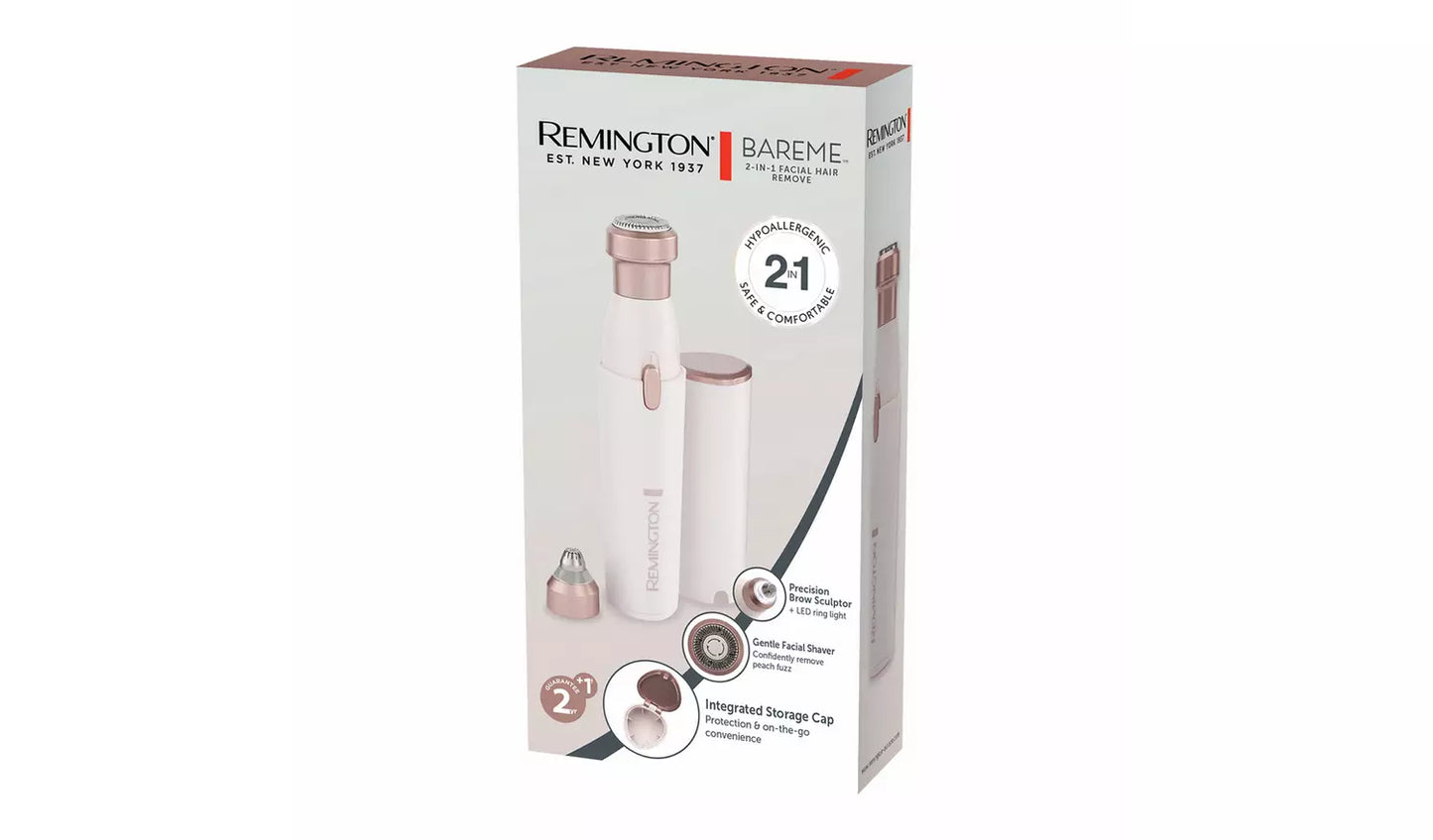 REMINGTON BARE ME 2-IN-1 FACIAL HAIR REMOVER