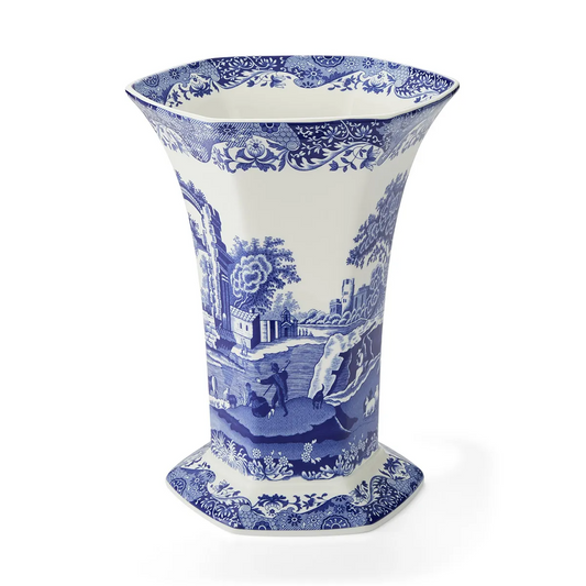 SPODE BLUE ITALIAN HEXAGONAL VASE