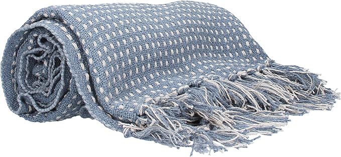 BLUE WOVEN THROW