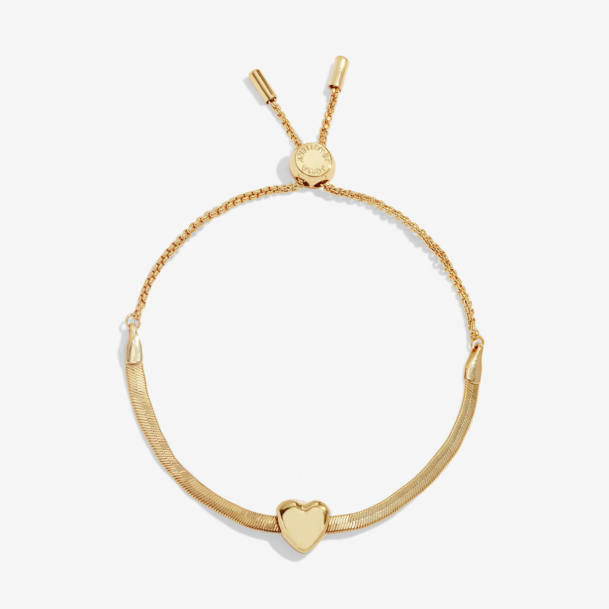 BRACELET BAR HEART SNAKE CHAIN BRACELET