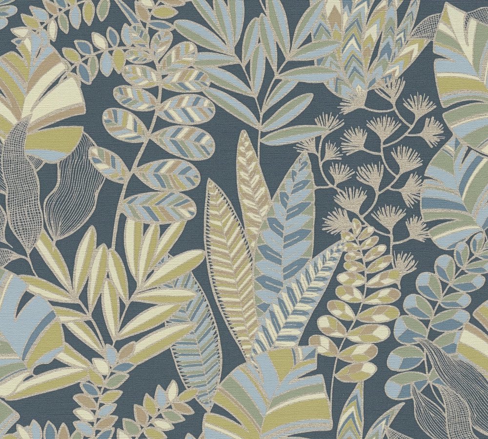 A.S. CRÉATION ANTIGUA TEAL PATTERN WALLPAPER