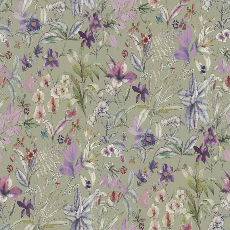 GREEN / LILAC FLOWER