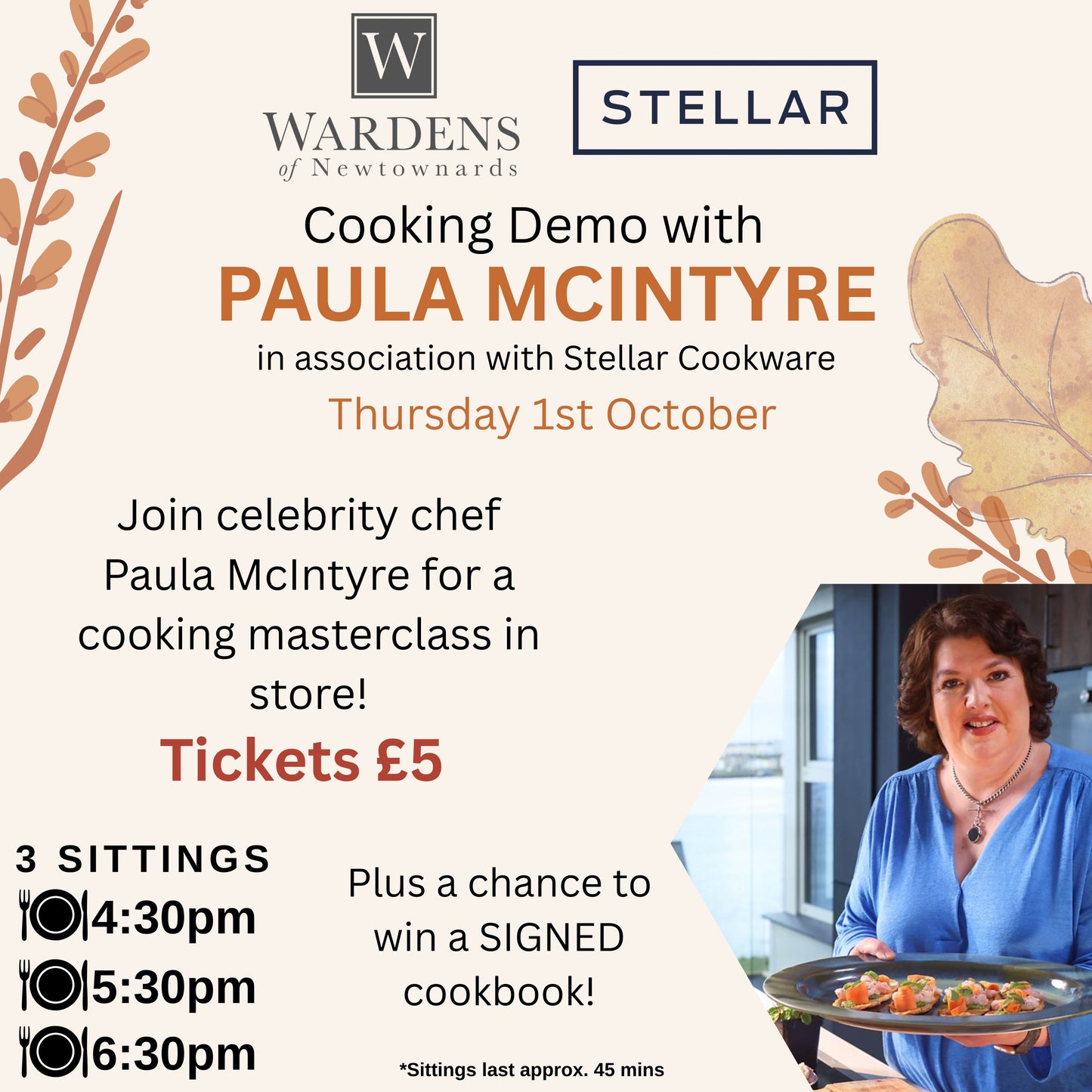 COOKING MASTERCLASS WITH PAULA MCINTYRE TICKET