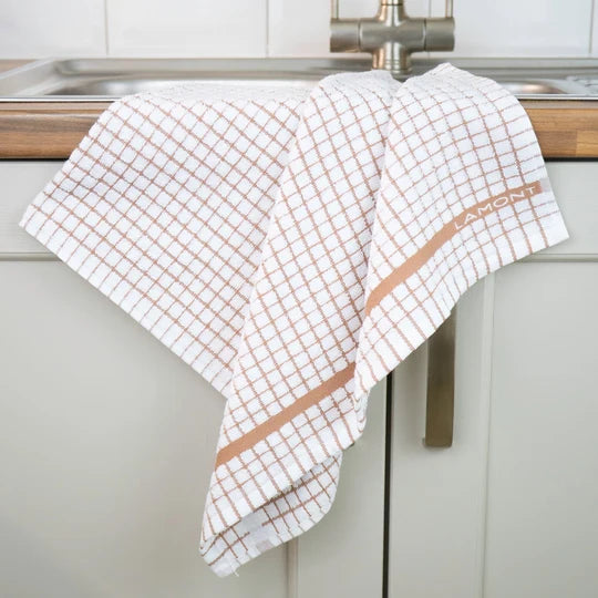 POLI-DRI COTTON TEA TOWEL BROWN