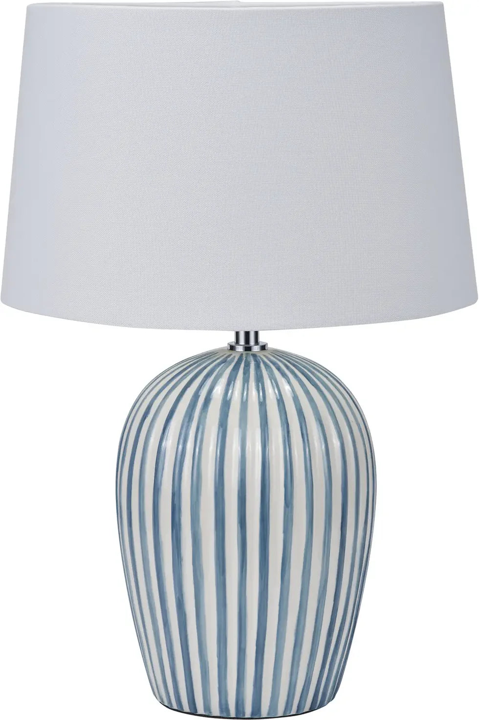 CANNES BLUE AND WHITE STRIPE CERAMIC TABLE LAMP