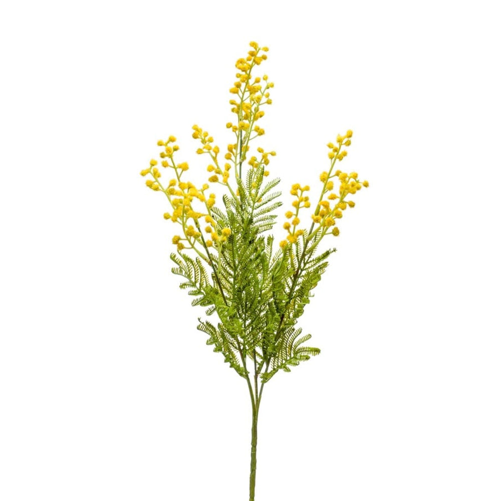 PTMD GARDEN FLOWER YELLOW MIMOSA SPRAY WITH LEAVES