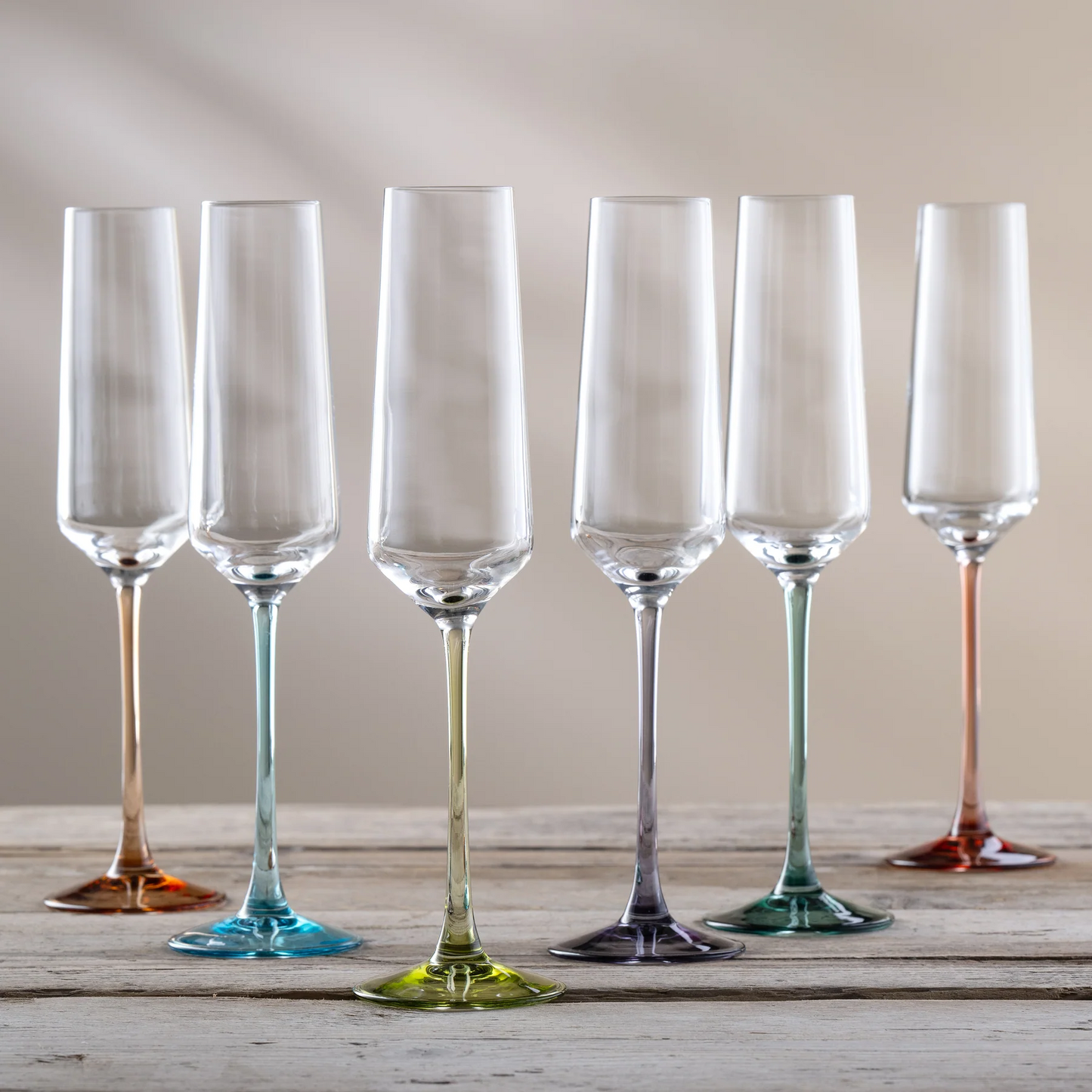 GALWAY CRYSTAL CHROMA PARTY PACK OF 6 FLUTES