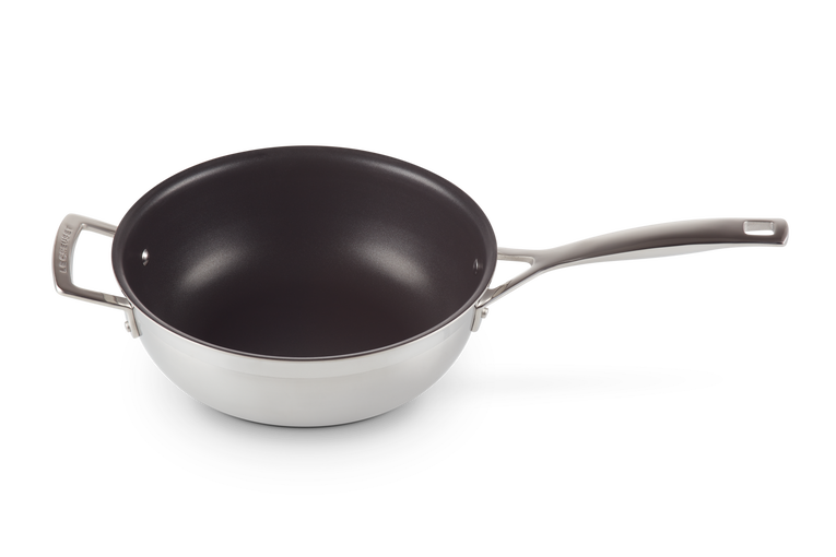 LE CREUSET 3-PLY STAINLESS STEEL NON-STICK CHEFS PAN 24CM