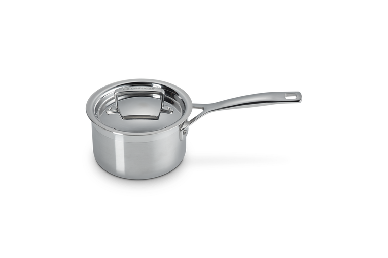 LE CREUSET 3-PLY STAINLESS STEEL SAUCEPAN WITH LID