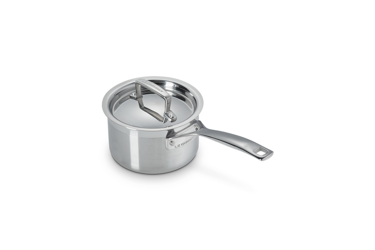 LE CREUSET 3-PLY STAINLESS STEEL SAUCEPAN WITH LID
