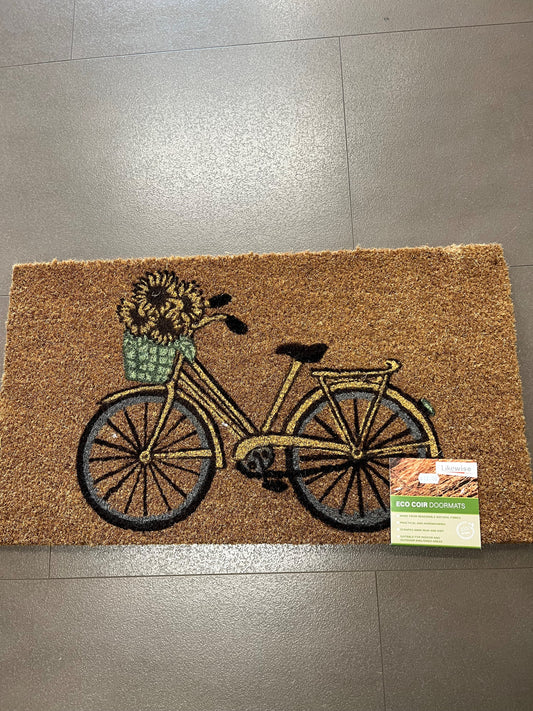 DOORMAT-BIKE WITH SUNFLOWERS