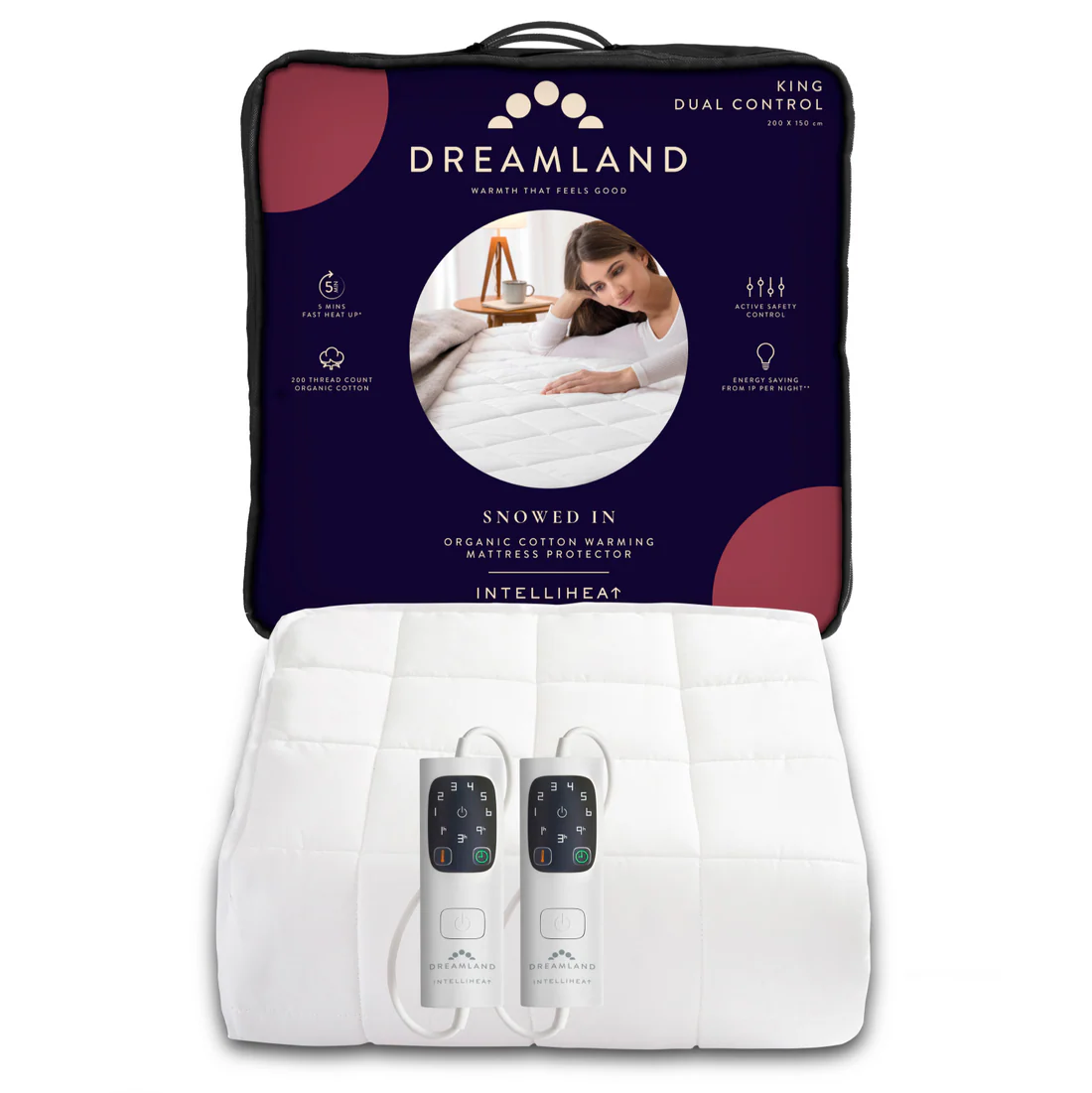 COTTON WARMING MATTRESS PROTECTOR KING SIZE WITH DUAL CONTROLLERS