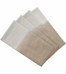 SET OF 4 NEUTRAL OMBRE NAPKINS