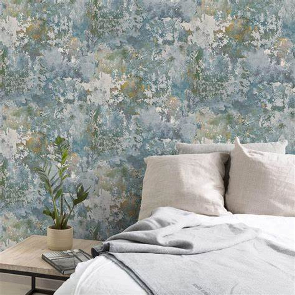 GRANDECO EXPOSURE ROUGH CONCRETE BLUE WALLPAPER