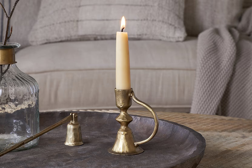 NKUKU PREMA CANDLE HOLDER ANTIQUE BRASS