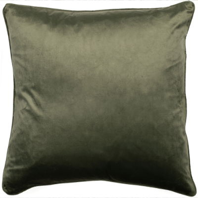 VELVET PIPED CUSHION OLIVE