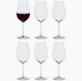 SET OF 6 RED WINE GLASSES