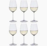 SET OF 6 WHITE WINE GLASSES