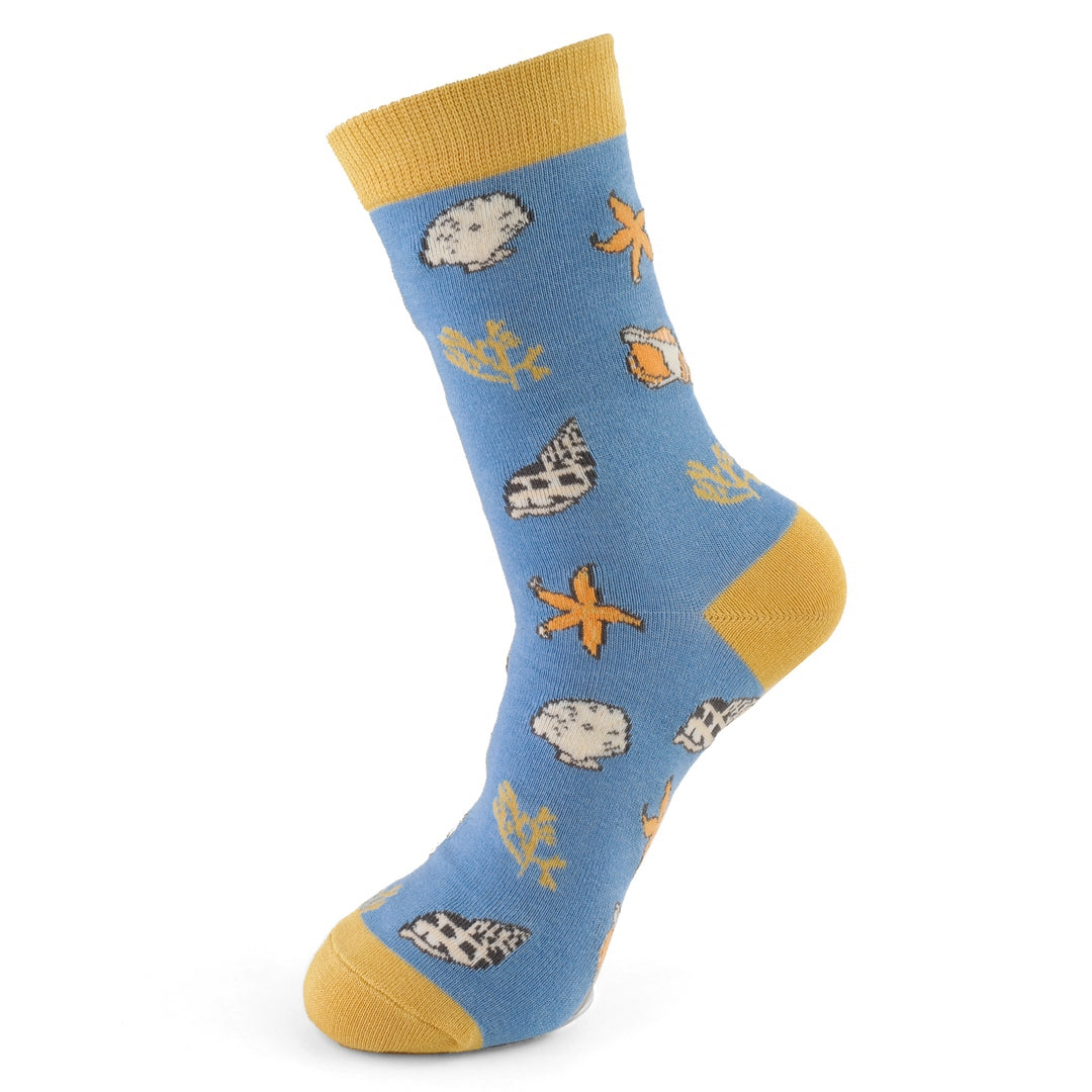 SEASHELLS SOCKS POWDER BLUE