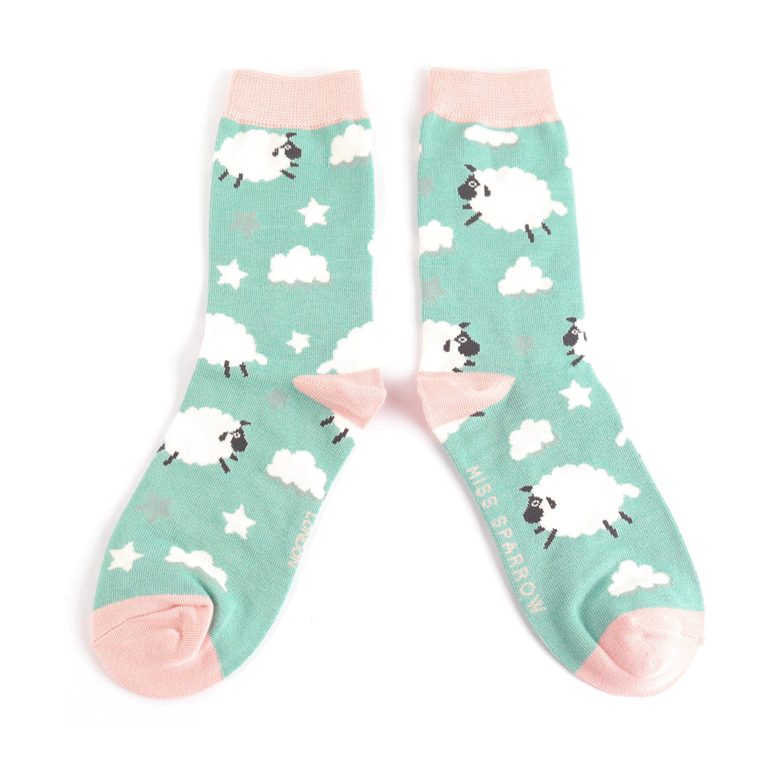 SLEEPY SHEEP SOCKS DUCK EGG
