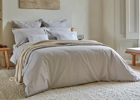 STORNOWAY CHAMBRAY KING DUVET SET STONE