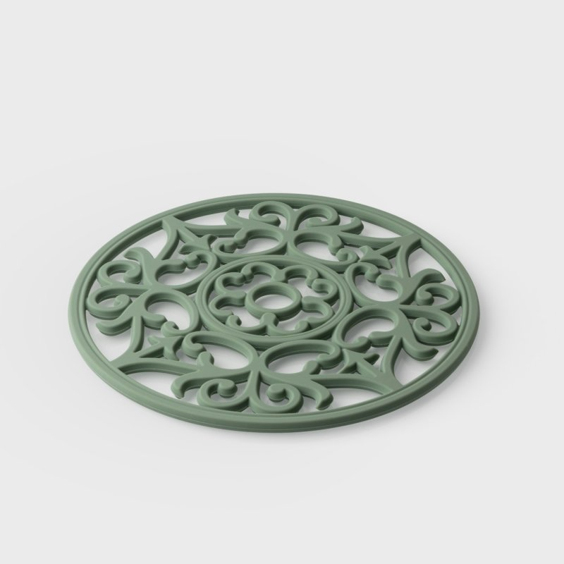 VINTAGE ROUND SILICONE TRIVET & PLACEMAT
