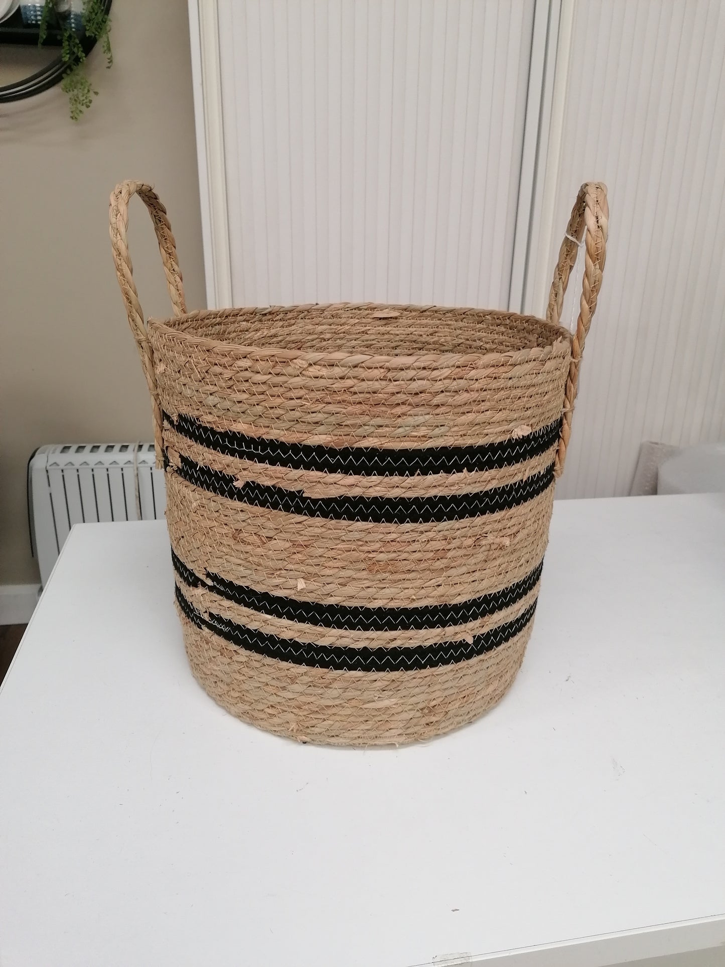 STORAGE BASKET BLACK STRIPE X LARGE