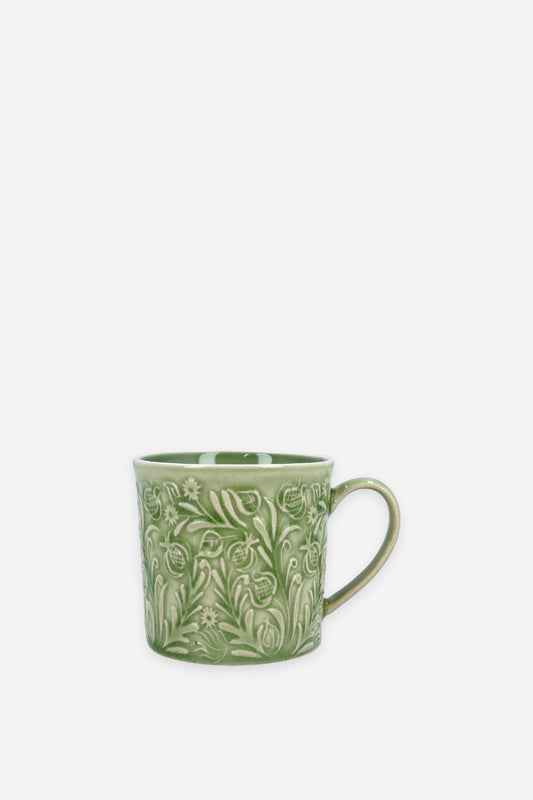 COUNTRY FLOWERS STONEWARE GREEN MINI MUG